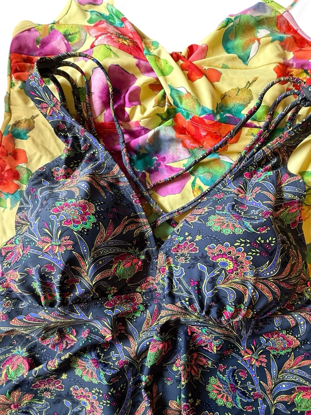 Swimsuits For All Tankini Lot of 2 Top Size 20 Swim Top Padded Shelf Bra